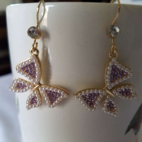 Butterfly Drop Earrings - NWOT - Picture 1 of 1